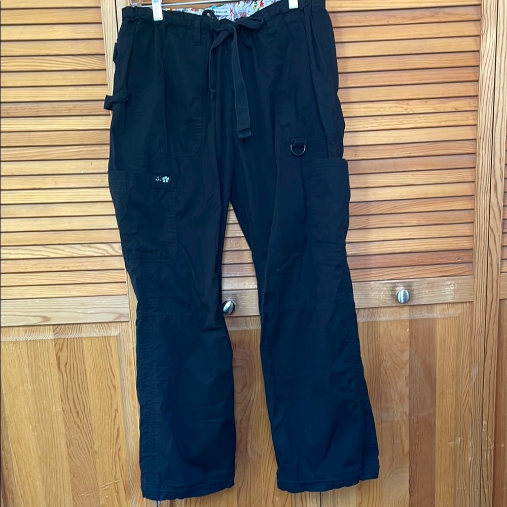 Koi black cargo scrubs